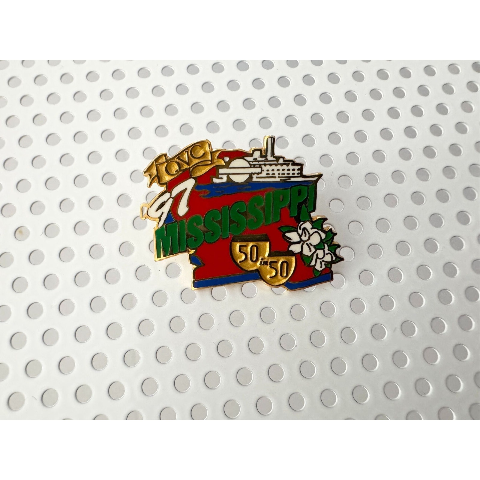 I Love Mississippi 50th Year 1997 Enamel Collectors Pin 12$